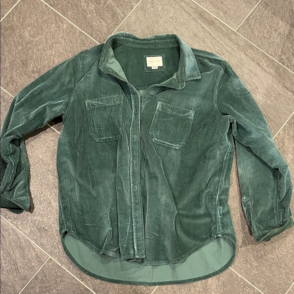 American Eagle Green Corduroy Women's Shirt Jacket Size M